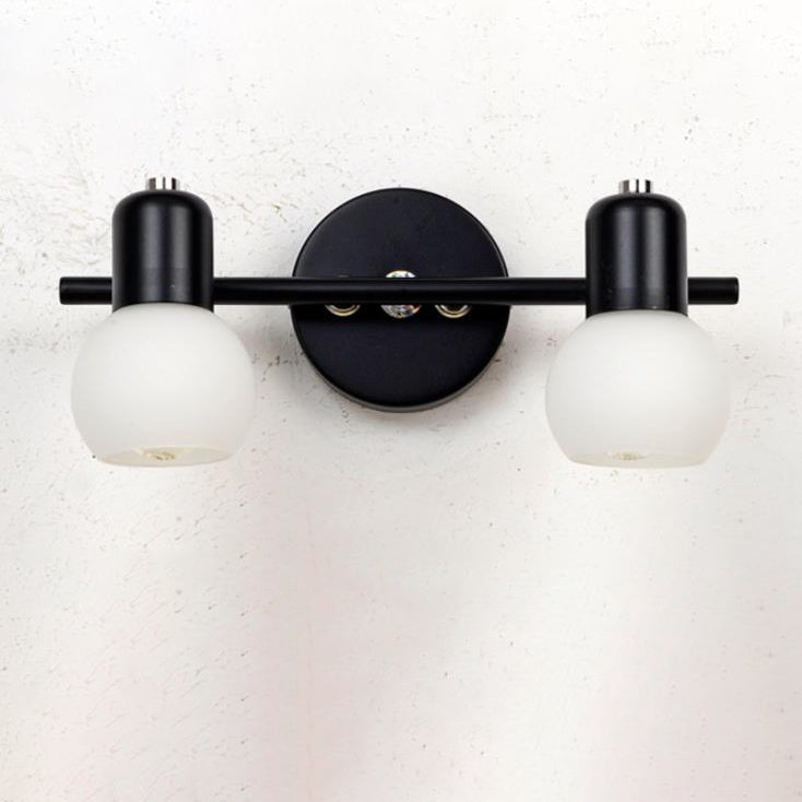 Vintage White Glass Dome Wall Sconce Light - 2/3 Light Vanity Lamp