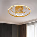 Gold Light Luxury Acrylic LED Flush Mount Ceiling Fan Light Fixture
