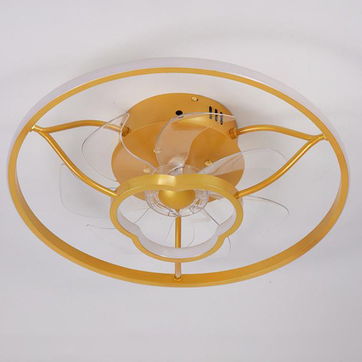 Gold Light Luxury Acrylic LED Flush Mount Ceiling Fan Light Fixture