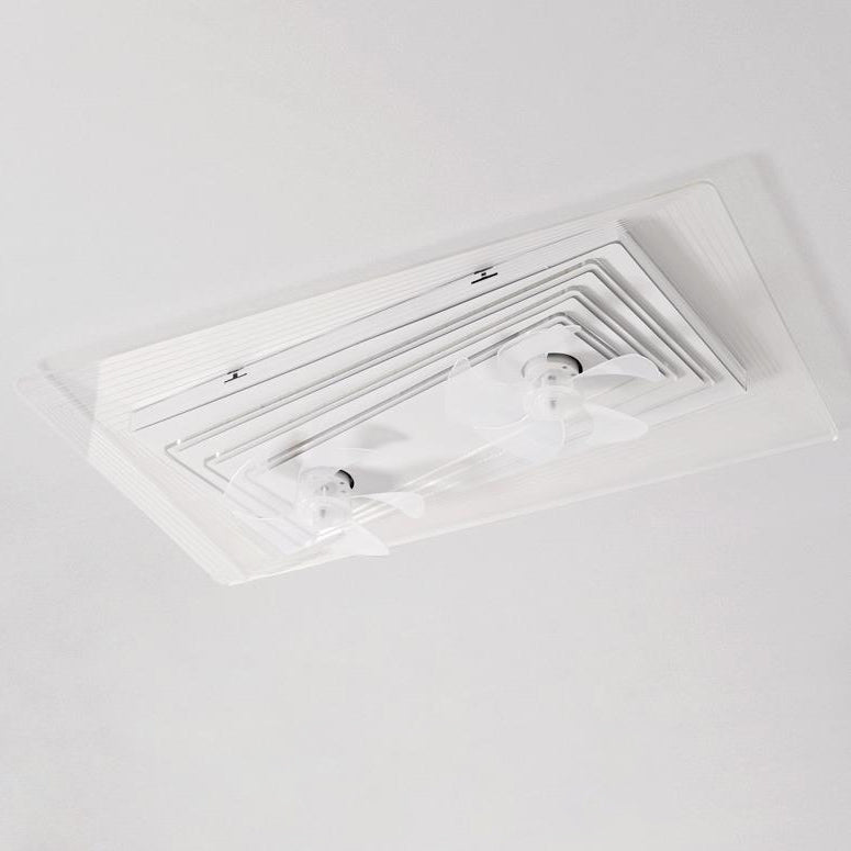 Modern Light Luxury Geometric LED Flush Mount Ceiling Fan Light