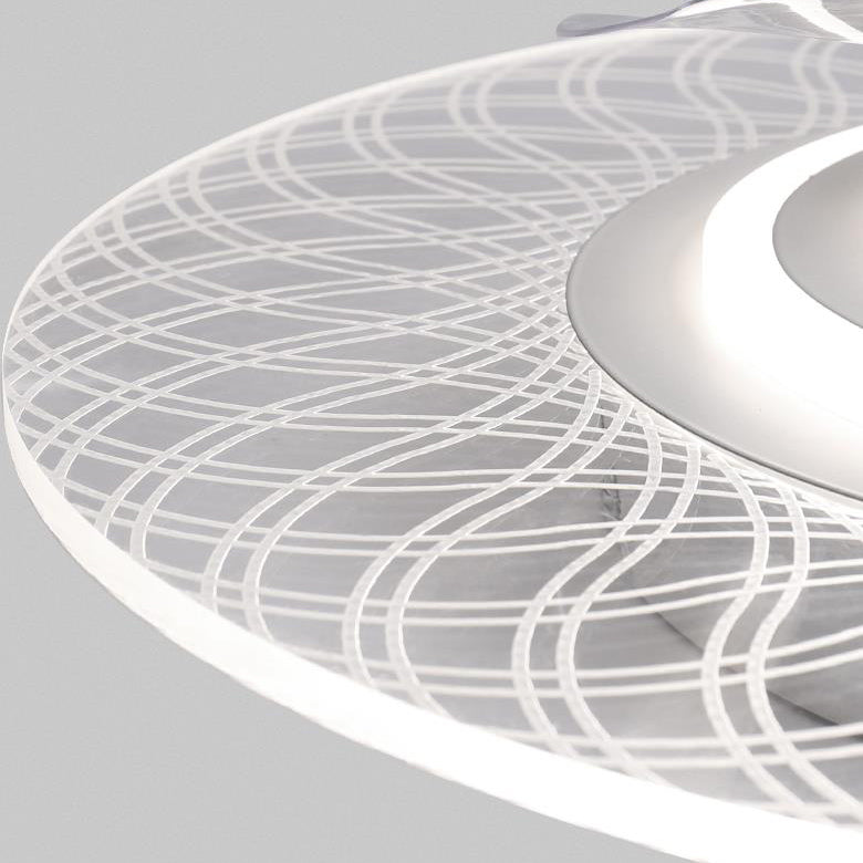 Modern Light Luxury Geometric LED Flush Mount Ceiling Fan Light