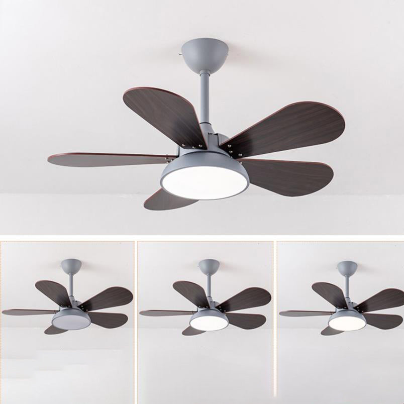 Colorful Round Fan Leaf Kids Downrods Ceiling Light