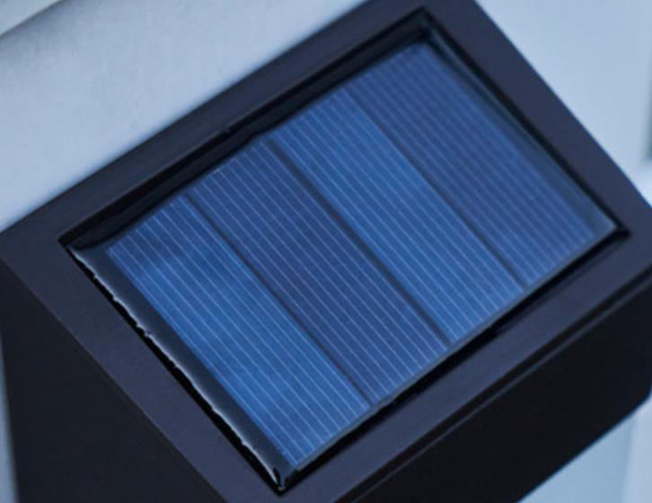 Solar Square Frosted Glass LED Wall Sconce - Waterproof Outdoor Lighting