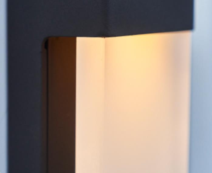 Solar Square Frosted Glass LED Wall Sconce - Waterproof Outdoor Lighting