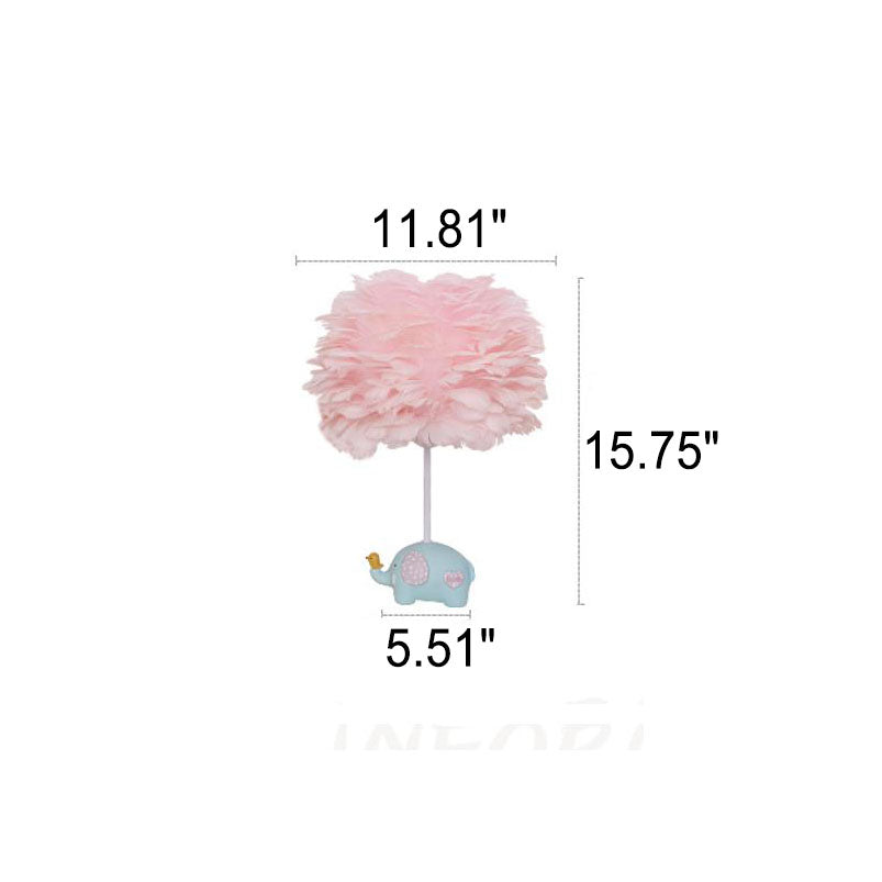 Modern Creative Unicorn Feather Children 1-Light Table Lamp, Cute Kids Room Lighting, Fantasy Decor for Girls Bedroom, Colorful Adjustable Soft Glow Night Light, Whimsical Nightstand Lamp for Nursery, Magical Unicorn Gift for Kids