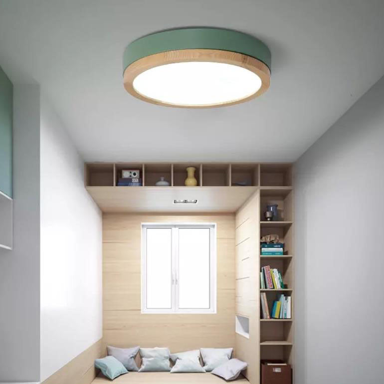 Simple Macaron Round Acrylic LED Flush Mount Ceiling Light - Modern Lighting Fixture for Home, Kitchen, and Hallway, Energy Efficient Design