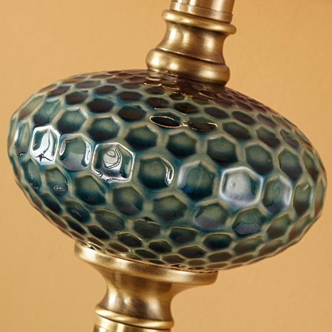 European Light Luxury Floor Lamp with Ceramic Hardware - 1-Light Design Fabric Shade