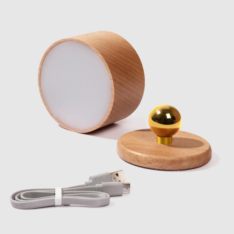 Wooden USB Rechargeable Magnetic LED Night Light Wall Sconce