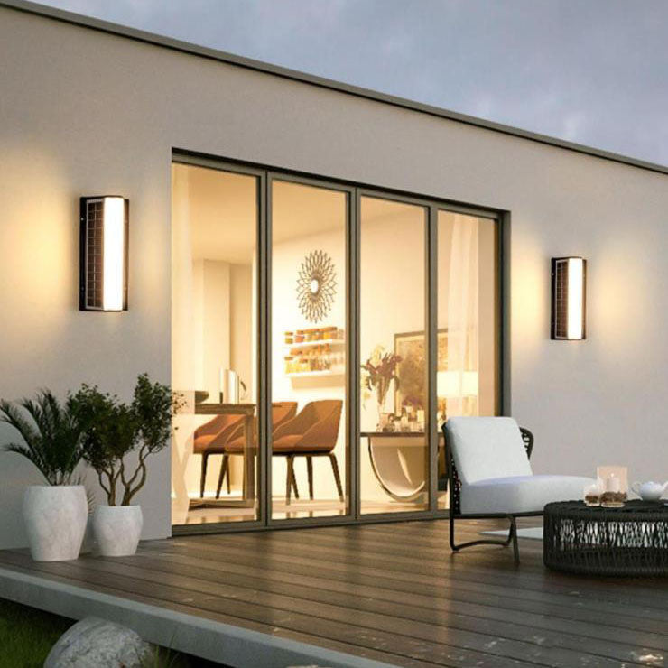 Modern Acrylic Solar LED Garden Wall Light - Waterproof Outdoor Lighting