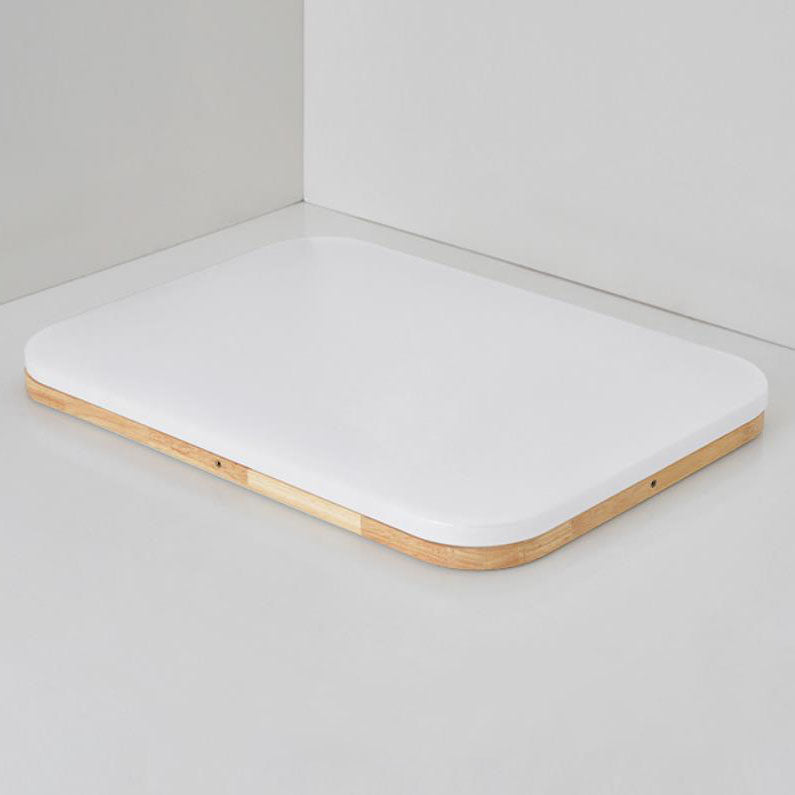 Nordic Solid Wood LED Flush Mount Ceiling Light - Rectangular PVC Design