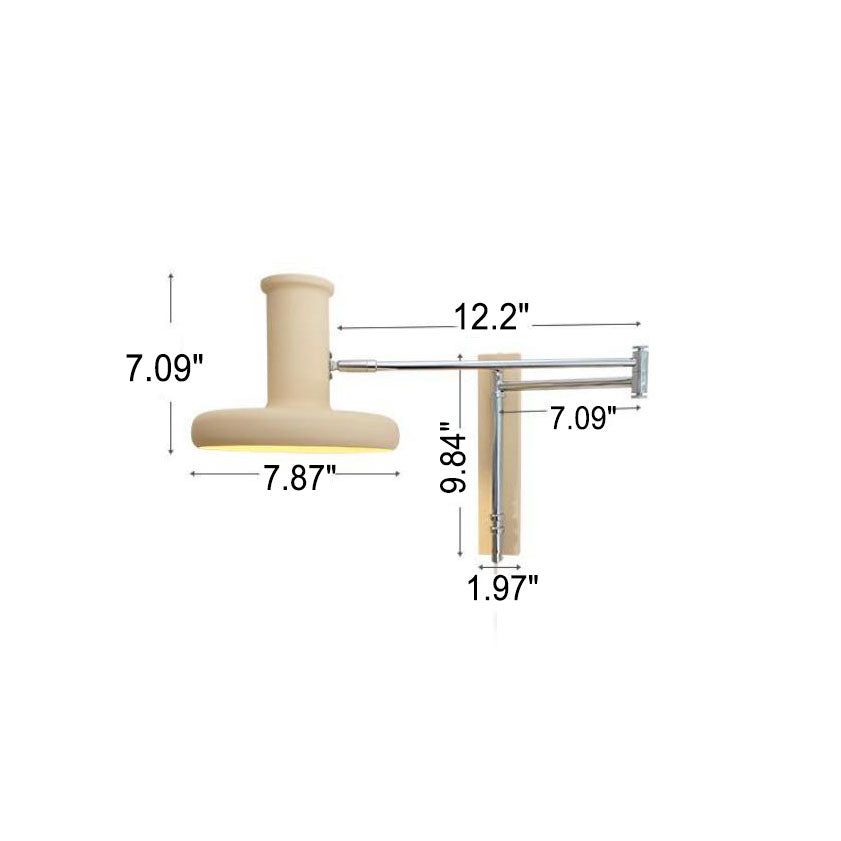 Nordic Minimalist Beige Swing Arm Wall Sconce Lamp