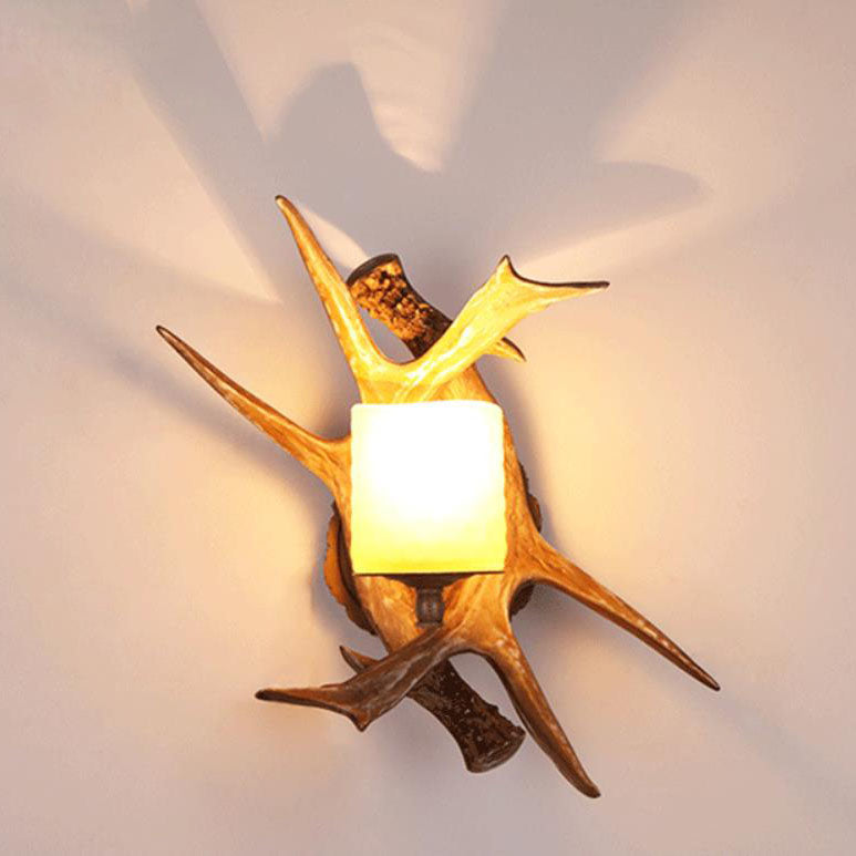 Modern Retro Antler Glass Wall Sconce Lamp - Stylish Home Lighting Fixture