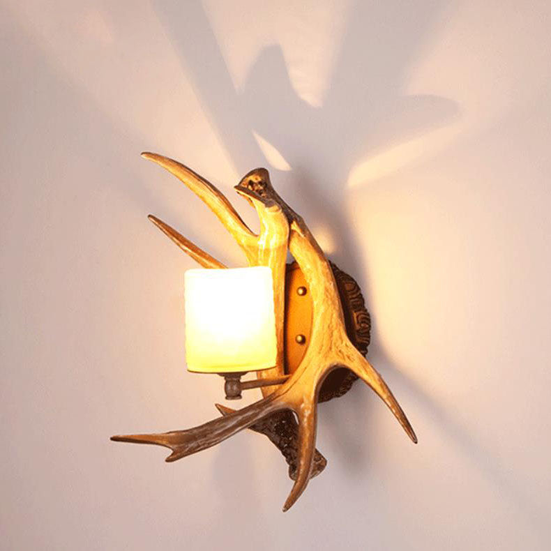 Modern Retro Antler Glass Wall Sconce Lamp - Stylish Home Lighting Fixture