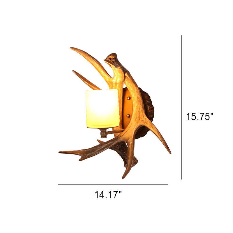 Modern Retro Antler Glass Wall Sconce Lamp - Stylish Home Lighting Fixture