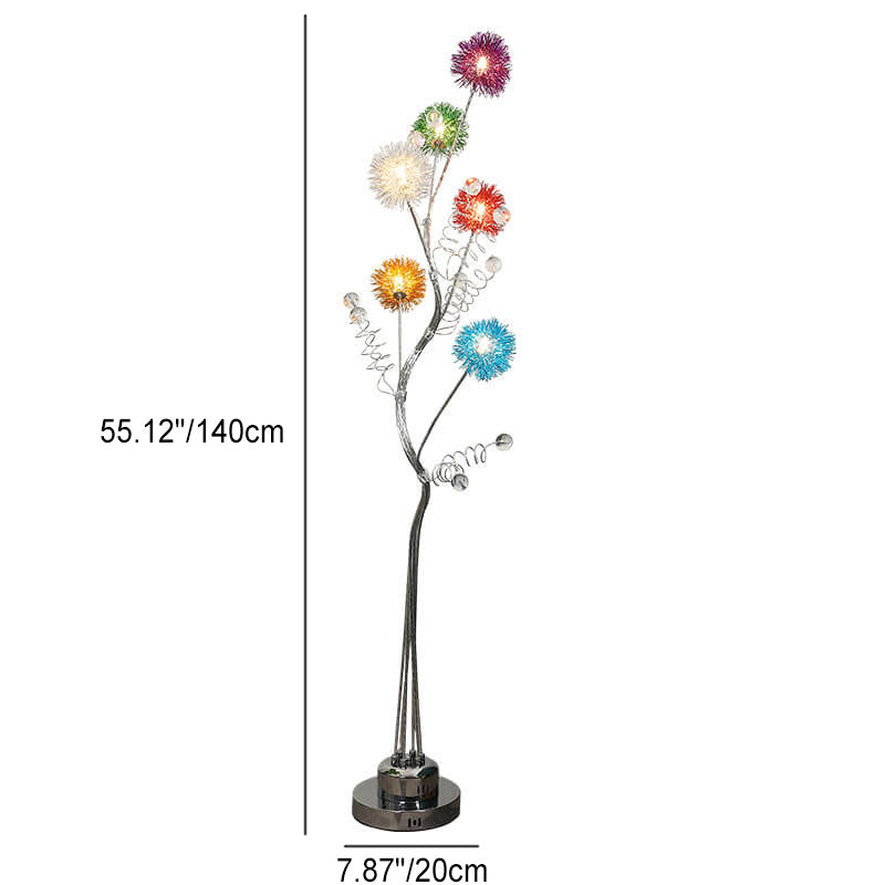 Creative Aluminum Weaving Balls Floor Lamp - Rustic 6-Light Tree Branch Design Decor