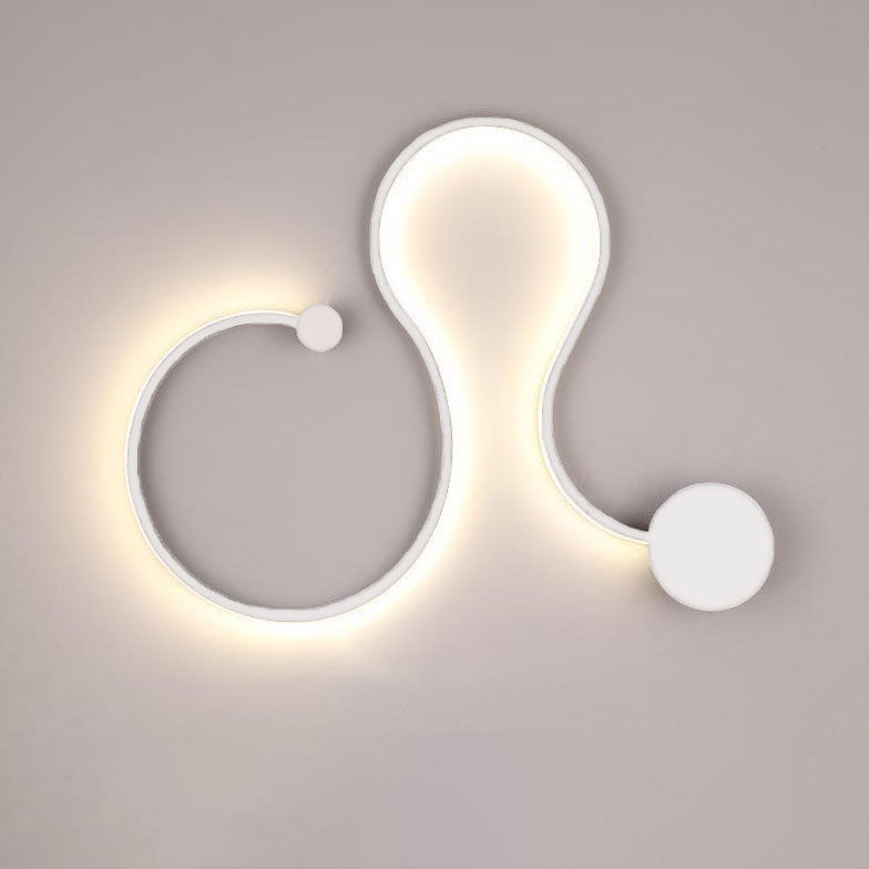 Modern Aluminum Snake-Shaped LED Wall Sconce Lamp - Curved Design, 1-Light Fixture, Contemporary Home Lighting