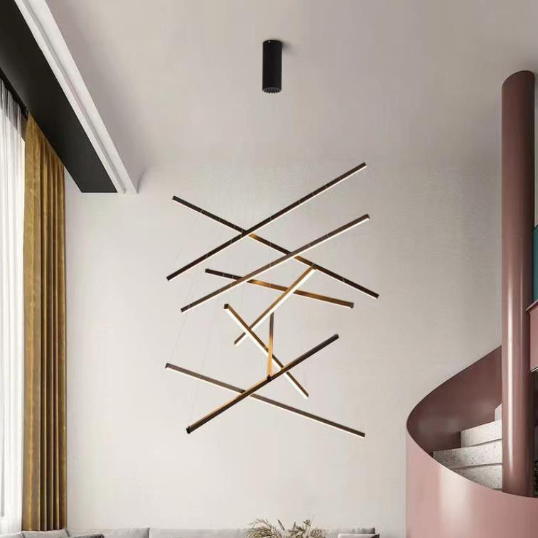 Nordic Luxury Iron Aluminum Geometric LED Chandelier