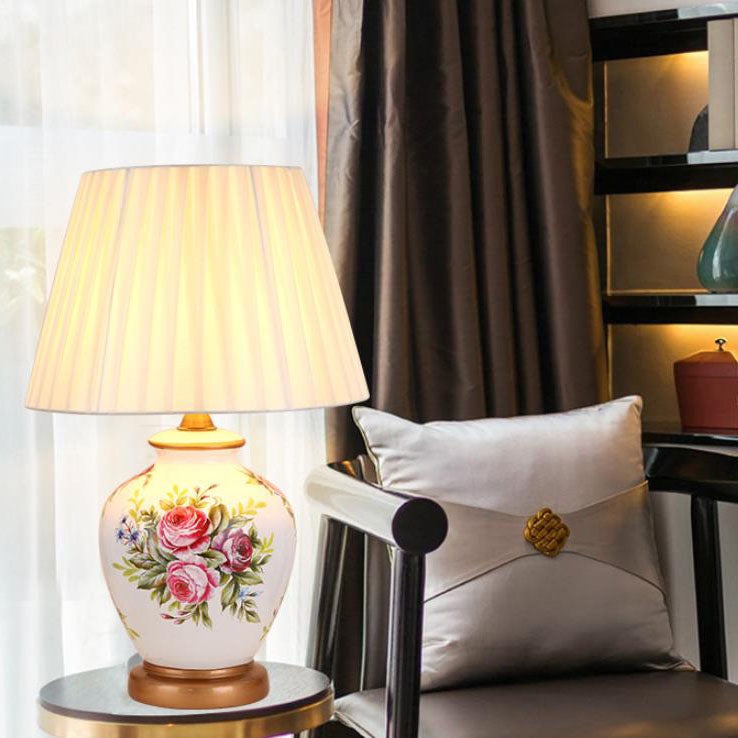 Modern Creative Warm Ceramic Cylindrical 1-Light Table Lamp | Stylish Home Lighting | Contemporary Desk Lamp | Unique Ceramic Design | Warm White Light | Minimalist Table Lamp | Bedroom Nightstand Lamp | Living Room Decor | Elegant Lighting Solution | Art