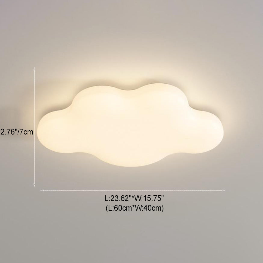 Modern White Cloudy Iron Acrylic LED Flush Mount Ceiling Light Fixture for Bedroom Kitchen Living Room Dining Room Hallway with Adjustable Brightness Energy Efficient Contemporary Design Home Lighting Solution