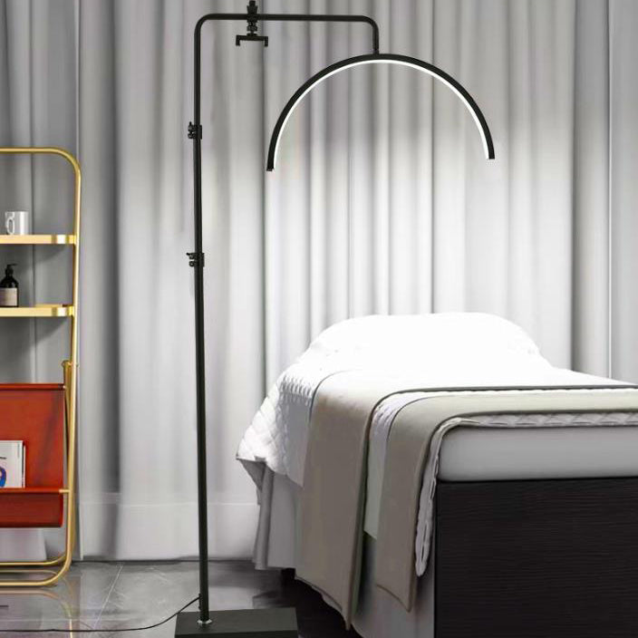 Modern Minimalist Half-Moon Iron LED Floor Lamp, Retractable Design, Stylish Standing Light для Living Room & Home Decor