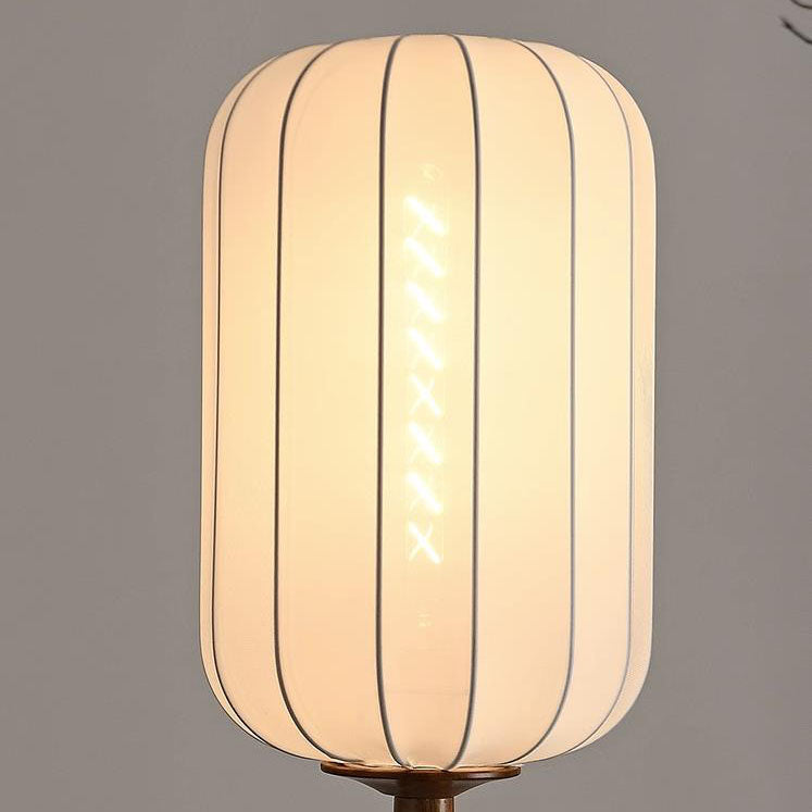 Japanese Zen Rosewood Floor Lamp with Silk Lantern Shade – 1-Light Standing Light, Elegant Home Décor, Asian-Inspired Lighting, Modern Zen Design