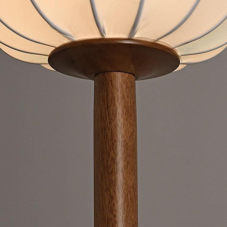 Japanese Zen Rosewood Floor Lamp with Silk Lantern Shade – 1-Light Standing Light, Elegant Home Décor, Asian-Inspired Lighting, Modern Zen Design
