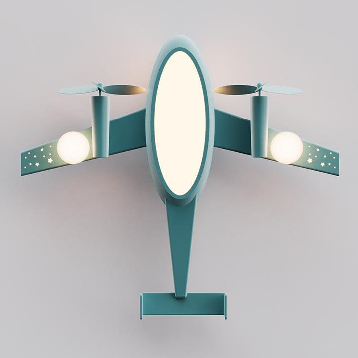 Nordic Creative Kids Cartoon Wrought Iron Airplane LED Flush Mount Ceiling Light for Children's Room, Bedroom, Nursery, Playroom, Modern Kids Lighting, Airplane Decor, Unique Ceiling Fixture, Adjustable Brightness, Energy Efficient, Child-Friendly Design