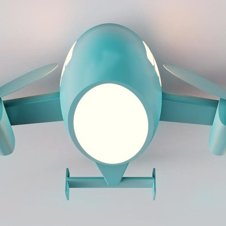 Nordic Kids Wrought Iron Airplane LED Ceiling Light