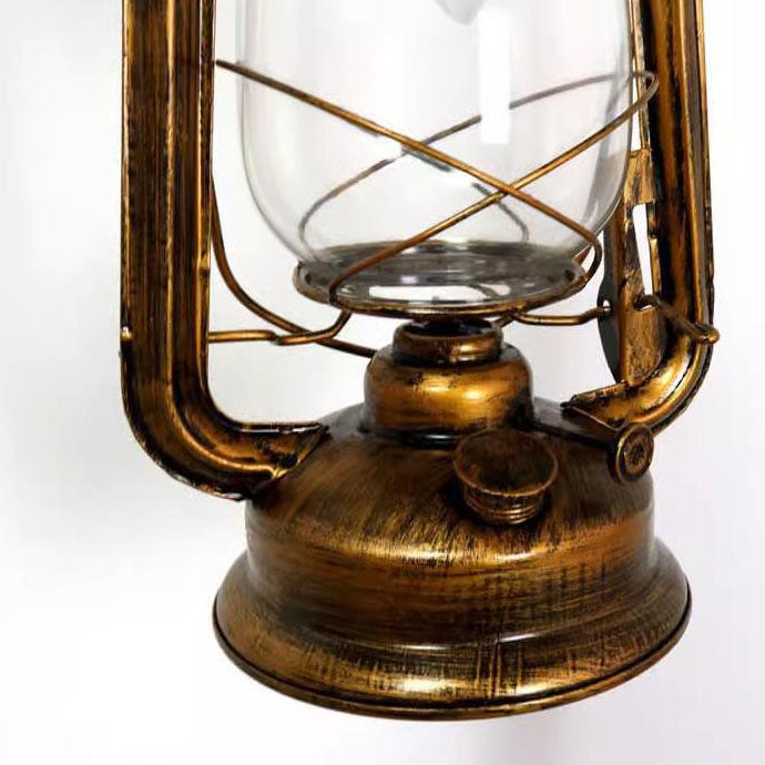 Vintage European Lantern Floor Lamp - Iron, Wood & Marble, 1-Light Standing Design