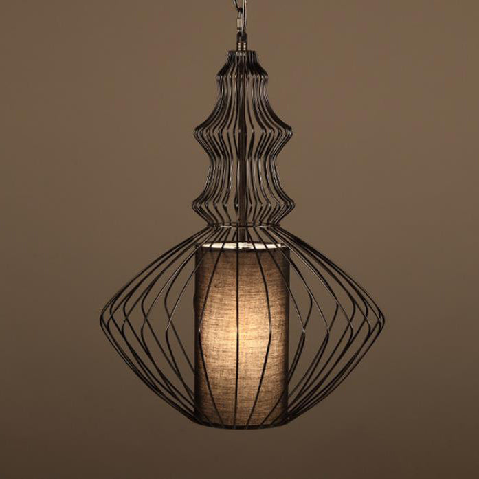 Contemporary Industrial Cage Iron Pendant Light for Living Room
