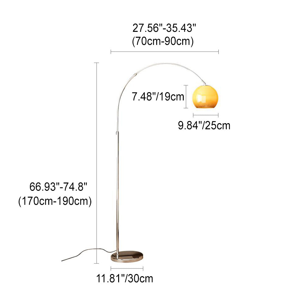Scandinavian Glass Shade Fishing Rod Floor Lamp - 1-Light Iron Design for Living Room