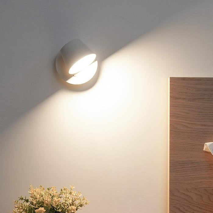Modern Minimalist Dome LED Wall Sconce - Frosted Rotatable Aluminum Lamp for Bedroom Reading