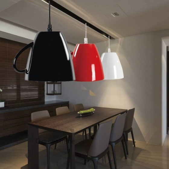 Contemporary Teacup Teapot Pendant Light - 1-Light Resin Fixture for Living Room