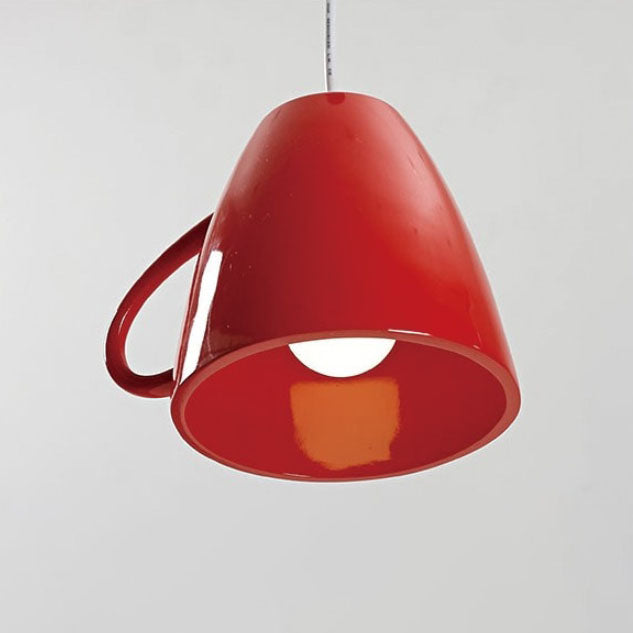 Contemporary Teacup Teapot Pendant Light - 1-Light Resin Fixture for Living Room