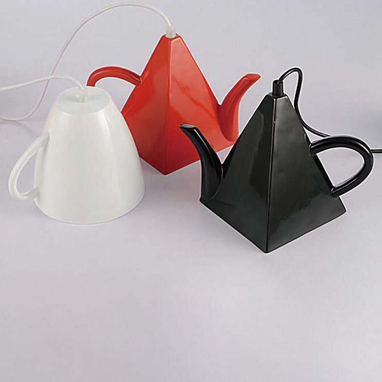Contemporary Teacup Teapot Pendant Light - 1-Light Resin Fixture for Living Room