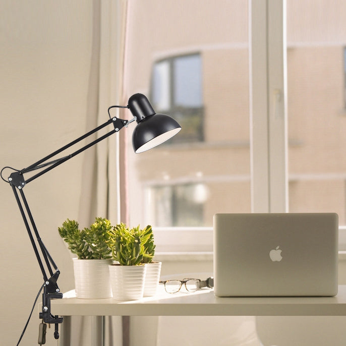 Modern Minimalist Retractable Long Arm Clip Lamp - ABS 1-Light Bedroom Table Light