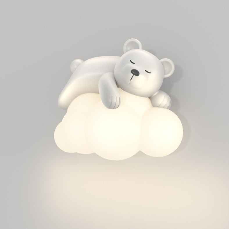Contemporary Nordic Kids Bear Rabbit LED Wall Sconce Lamp for Bedroom, Cute Animal Wall Light, Childrens Room Decor, Nursery Lighting, Kawaii LED Lamp, Modern Kids Room Accessories, Scandinavian Style Wall Lamp
