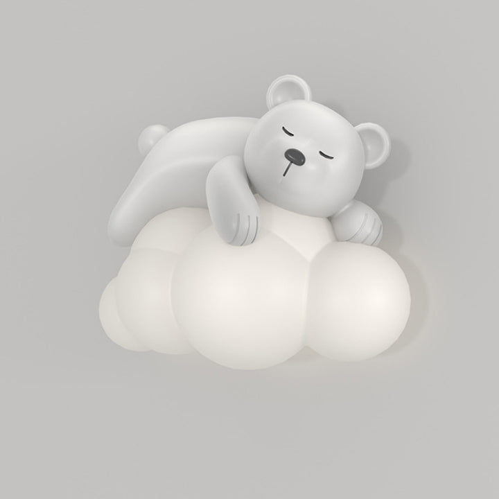 Contemporary Nordic Kids Bear Rabbit LED Wall Sconce Lamp for Bedroom, Cute Animal Wall Light, Childrens Room Decor, Nursery Lighting, Kawaii LED Lamp, Modern Kids Room Accessories, Scandinavian Style Wall Lamp