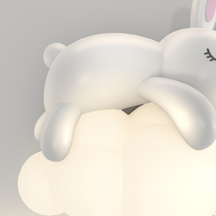 Contemporary Nordic Kids Bear Rabbit LED Wall Sconce Lamp for Bedroom, Cute Animal Wall Light, Childrens Room Decor, Nursery Lighting, Kawaii LED Lamp, Modern Kids Room Accessories, Scandinavian Style Wall Lamp