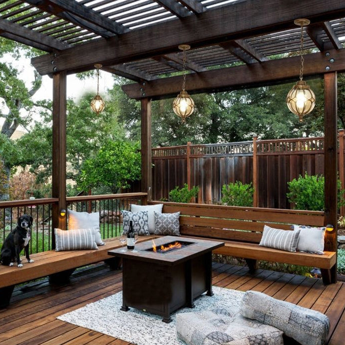 Traditional European Aluminum Iron Glass Pendant Light - Waterproof 1-Light Fixture for Outdoor Patio