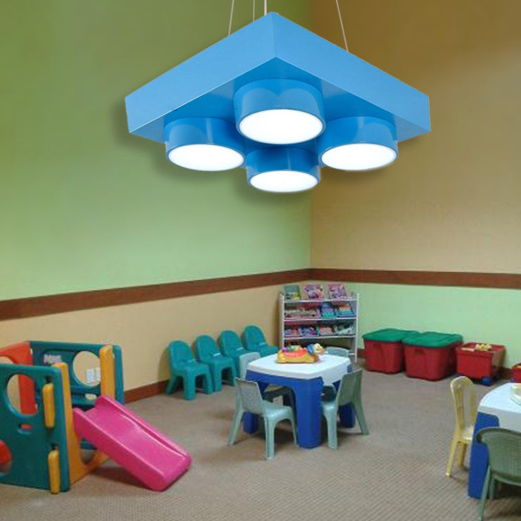 Contemporary Square Iron LED Flush Mount Ceiling Light for Bedroom