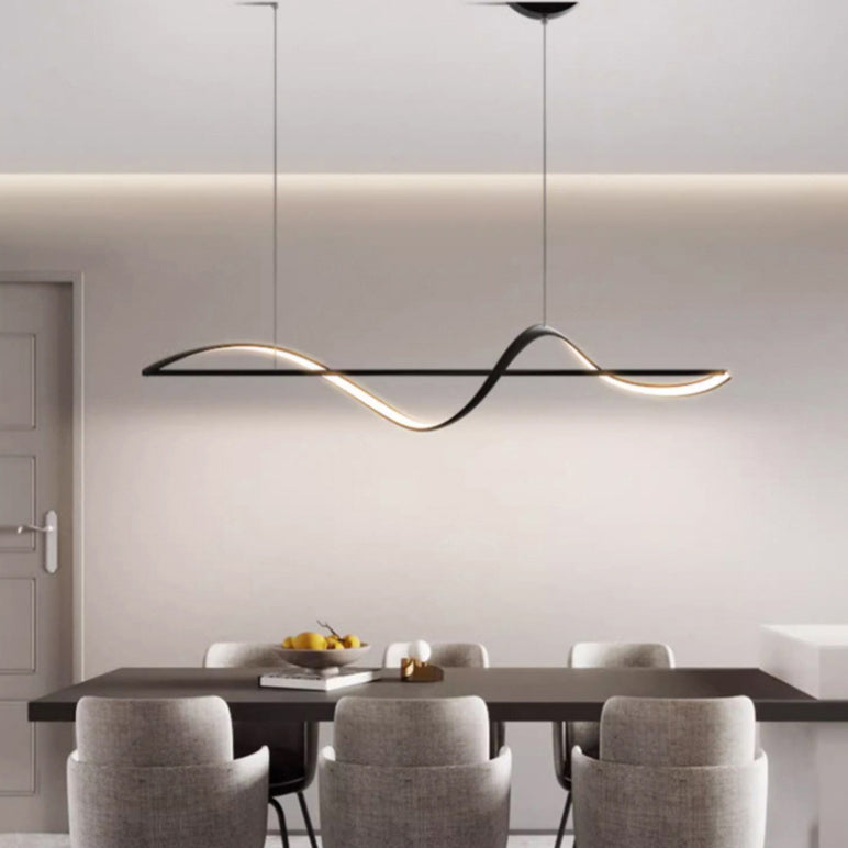 Modern Minimalist Aluminum Silicone LED Island Chandelier for Dining Room