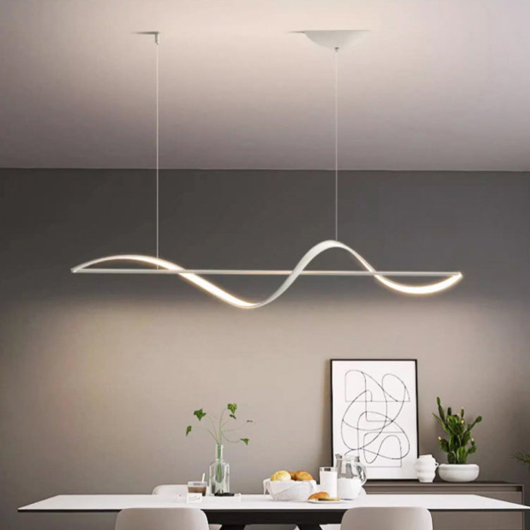 Modern Minimalist Aluminum Silicone LED Island Chandelier for Dining Room