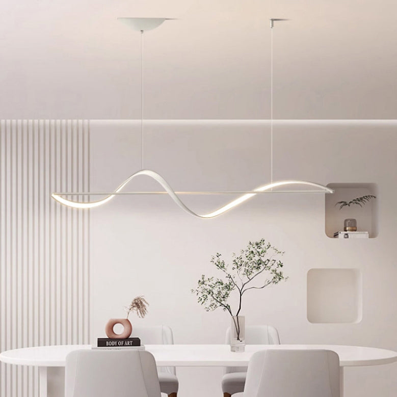 Modern Minimalist Aluminum Silicone LED Island Chandelier for Dining Room