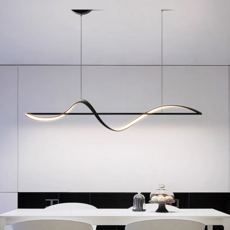 Modern Minimalist Aluminum Silicone LED Island Chandelier for Dining Room