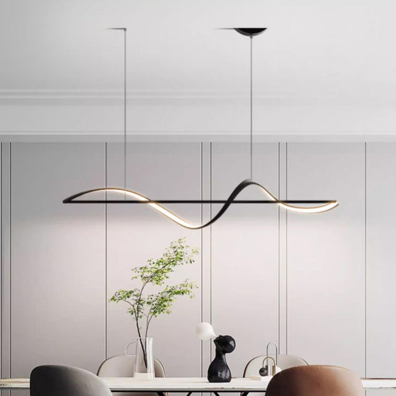 Modern Minimalist Aluminum Silicone LED Island Chandelier for Dining Room