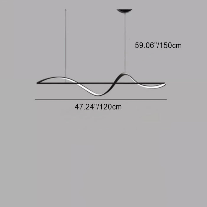 Modern Minimalist Aluminum Silicone LED Island Chandelier for Dining Room