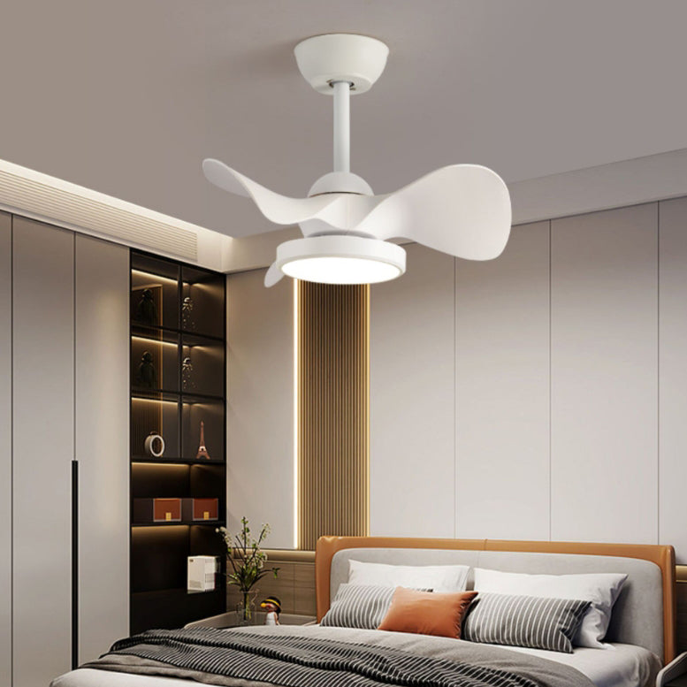 Contemporary Retro Acrylic LED Ceiling Fan Light with Downrods for Bedroom