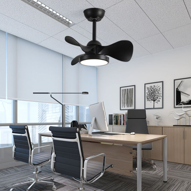 Contemporary Retro Acrylic LED Ceiling Fan Light with Downrods for Bedroom