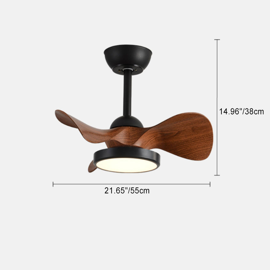 Contemporary Retro Acrylic LED Ceiling Fan Light with Downrods for Bedroom